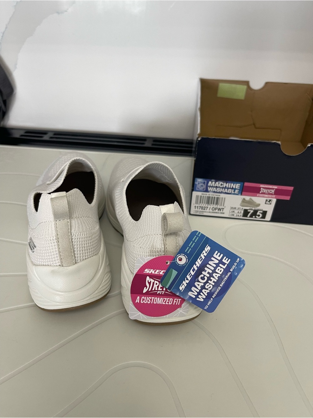 Skechers Bobs Sparrow 2.0 Allegiance Crew Off White Women Stretch Sneakers 7.5 - Picture 4 of 10